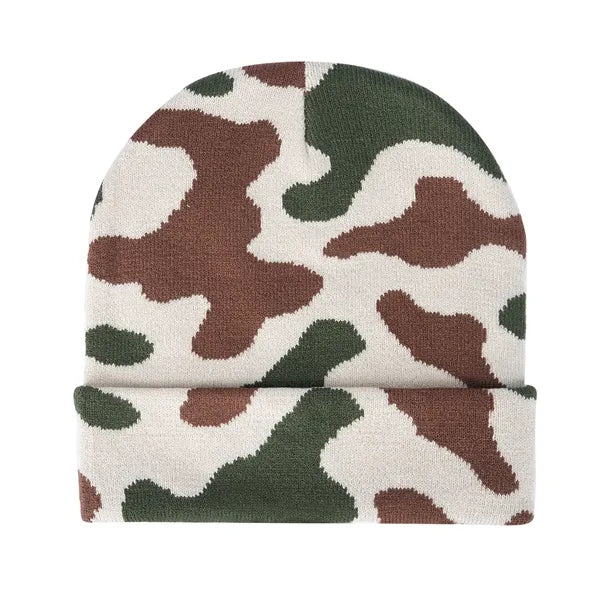 Unisex Camouflage Cuffed Knit Beanie