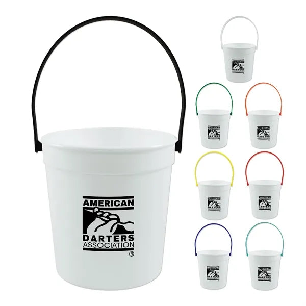 32 Oz Plastic Rum Bucket with Mix and Match Color Handle