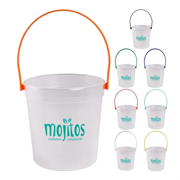 32 Oz Plastic Rum Bucket with Mix and Match Color Handle
