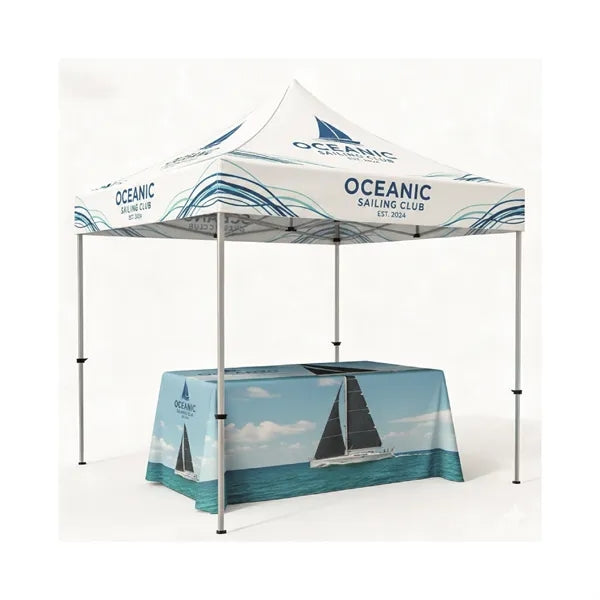 10' x 10' Custom Sublimated Canopy Tent w/ 6' Table Cover
