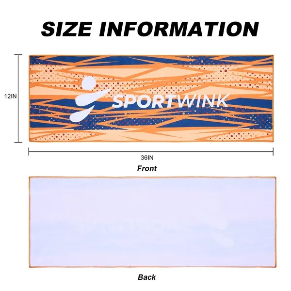 12" X 36" Sublimated Poly-Cotton Sports Towel - 400GSM