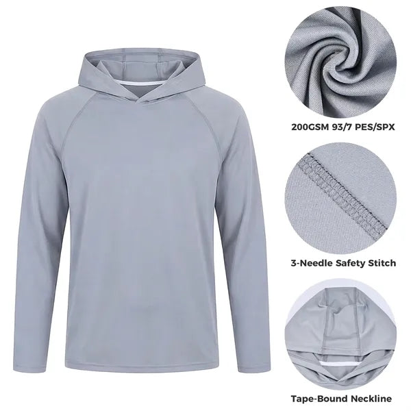 Unisex 200 GSM Sunproof UPF 50+ Fishing Long Sleeve Shirt Ho