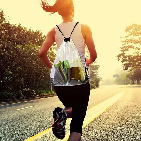 Clear drawstring bag backpack waterproof for stadium beach