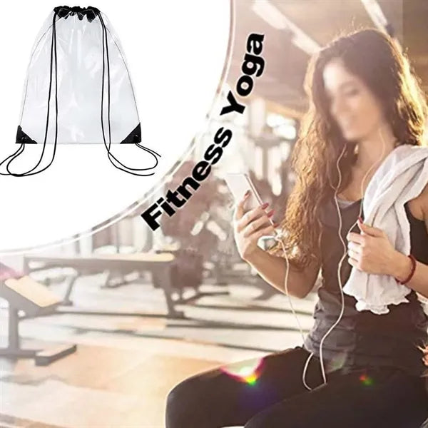 Clear drawstring bag backpack waterproof for stadium beach