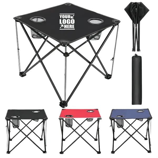 Portable Beach Table With Cup Holders