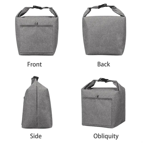 Large insulated lunch tote bag roll-top for office picnic