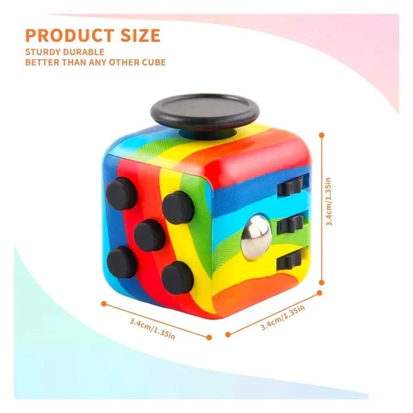 Fidget Toy Cube 6 Sided Stress Relief & Focus Toy