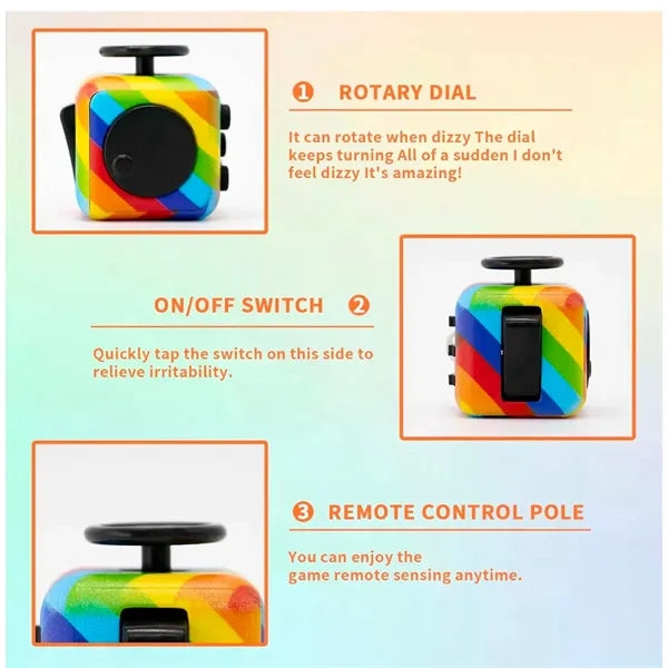 Fidget Toy Cube 6 Sided Stress Relief & Focus Toy