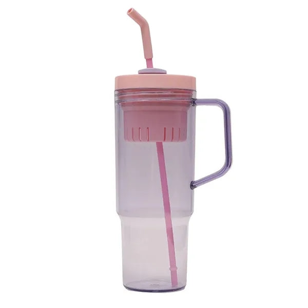 40oz Travel Mug with Handle & Straw