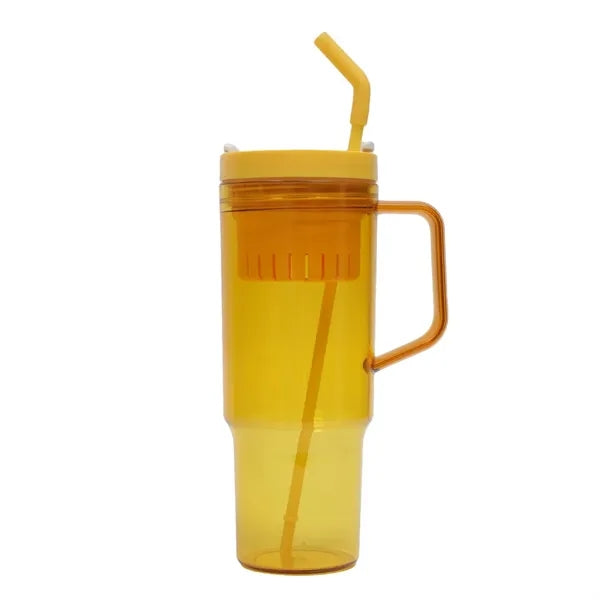 40oz Travel Mug with Handle & Straw