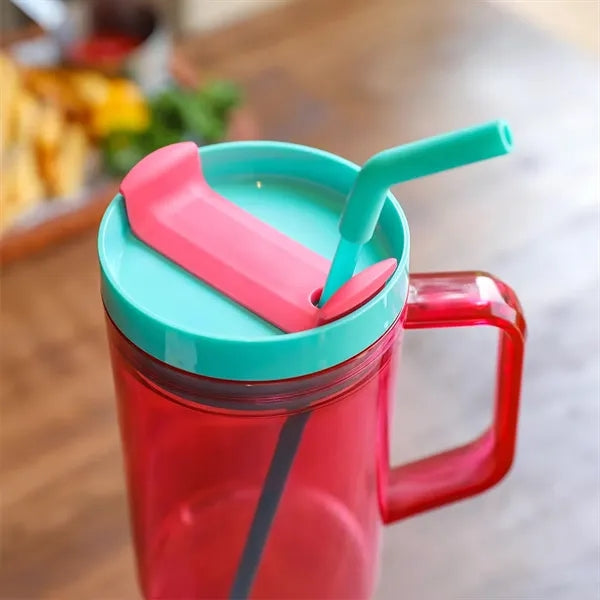 40oz Travel Mug with Handle & Straw