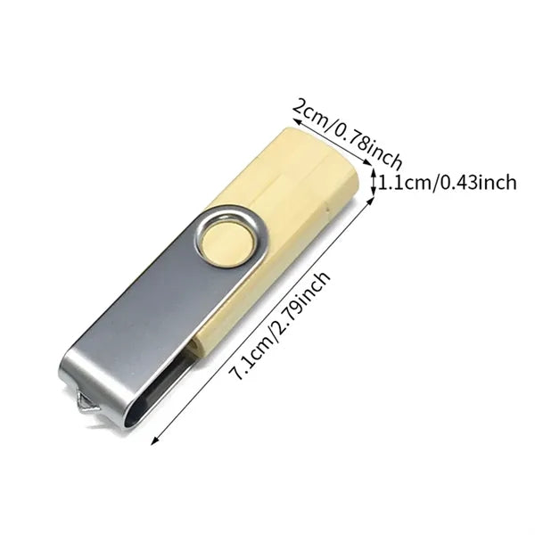 Eco-friendly wood USB flash drive rotating for data storage