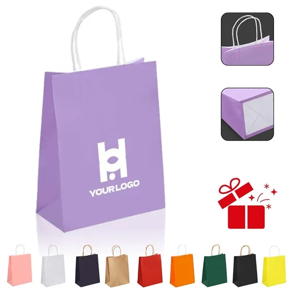 Multicolour paper bags with handles for birthday gift party