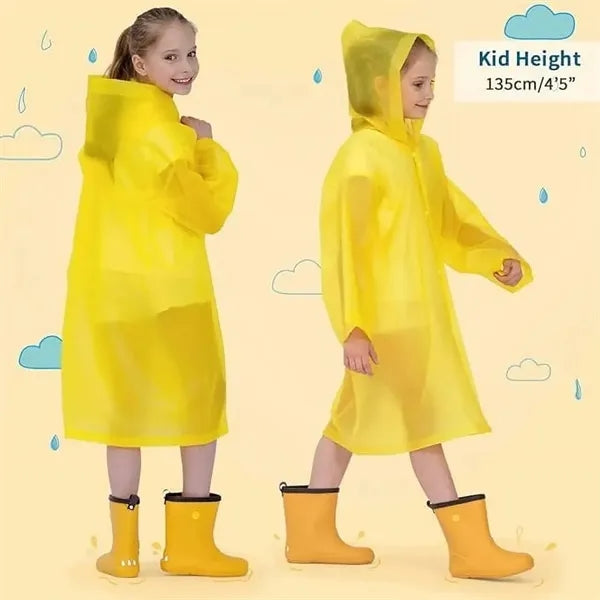 Lightweight Thickened Kids EVA Raincoat with Adjustable Hood