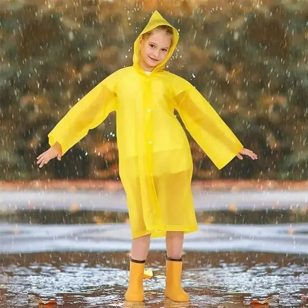 Lightweight Thickened Kids EVA Raincoat with Adjustable Hood