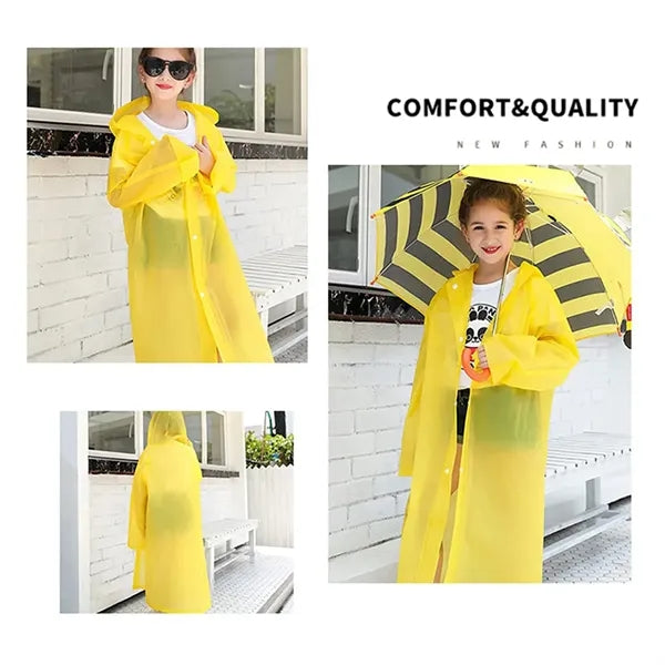 Lightweight Thickened Kids EVA Raincoat with Adjustable Hood