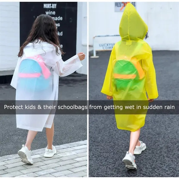 Lightweight Thickened Kids EVA Raincoat with Adjustable Hood