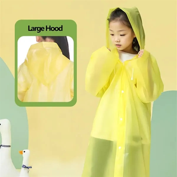 Lightweight Thickened Kids EVA Raincoat with Adjustable Hood