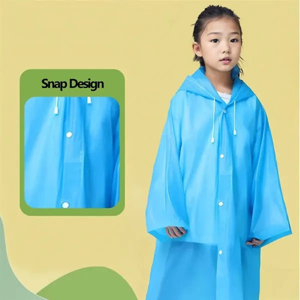 Lightweight Thickened Kids EVA Raincoat with Adjustable Hood