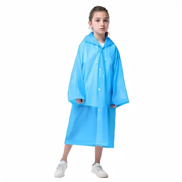 Lightweight Thickened Kids EVA Raincoat with Adjustable Hood