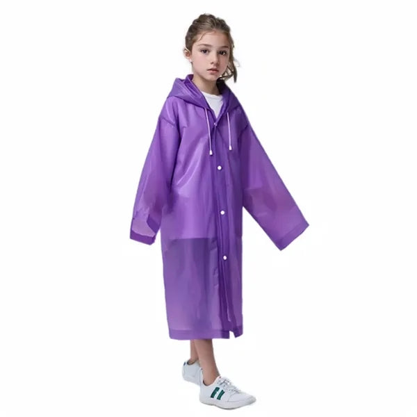 Lightweight Thickened Kids EVA Raincoat with Adjustable Hood