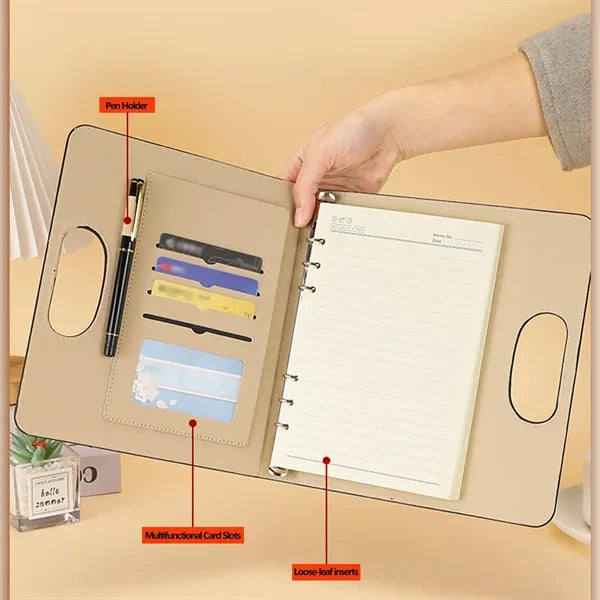 A5 Handbag Notebook Loose-Leaf Binder Multi-Card Slots