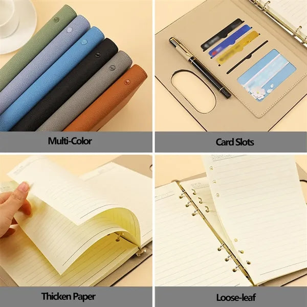 A5 Handbag Notebook Loose-Leaf Binder Multi-Card Slots