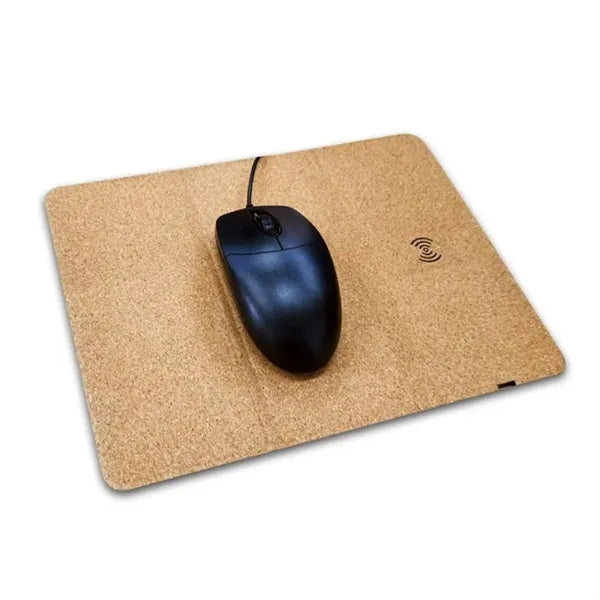 Eco Cork Wireless Charger Magnetic Folding Stand Mouse Pad
