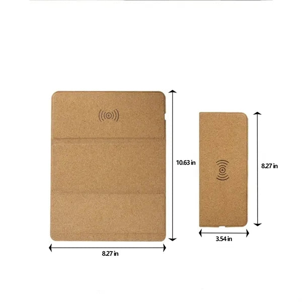 Eco Cork Wireless Charger Magnetic Folding Stand Mouse Pad