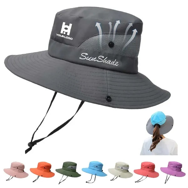 Sun hat wide brim breathable cowboy for fishing hiking