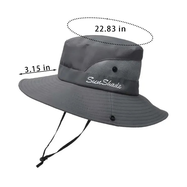 Sun hat wide brim breathable cowboy for fishing hiking