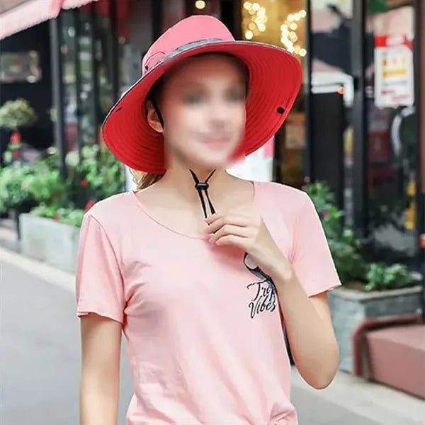 Sun hat wide brim breathable cowboy for fishing hiking