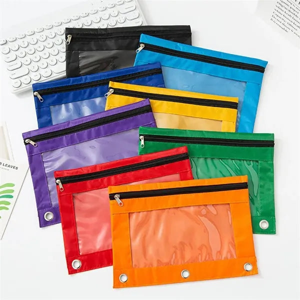 3 Hole Zipper Pen Case Bag