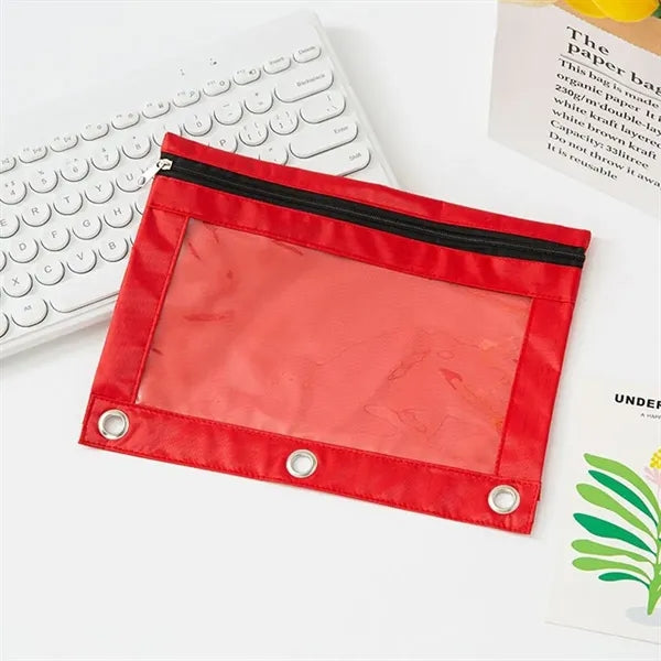 3 Hole Zipper Pen Case Bag