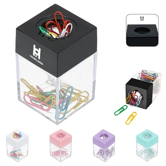 Magnetic paper clip holder dispenser large capacity for desk
