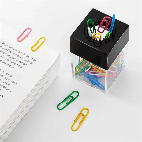 Magnetic paper clip holder dispenser large capacity for desk