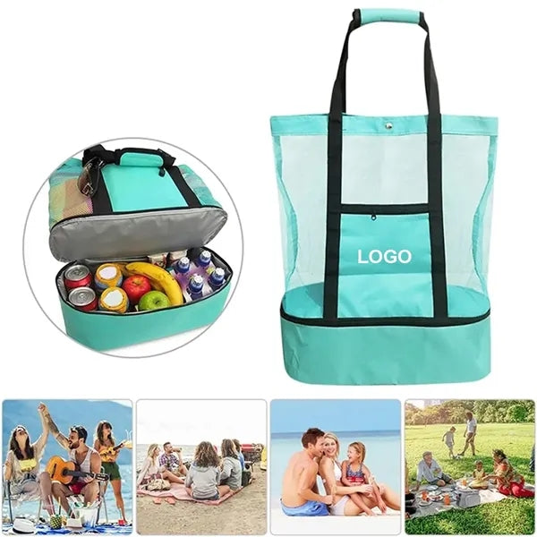 2 in 1 Beach Tote Bag With Insulated Cooler