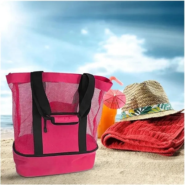 2 in 1 Beach Tote Bag With Insulated Cooler