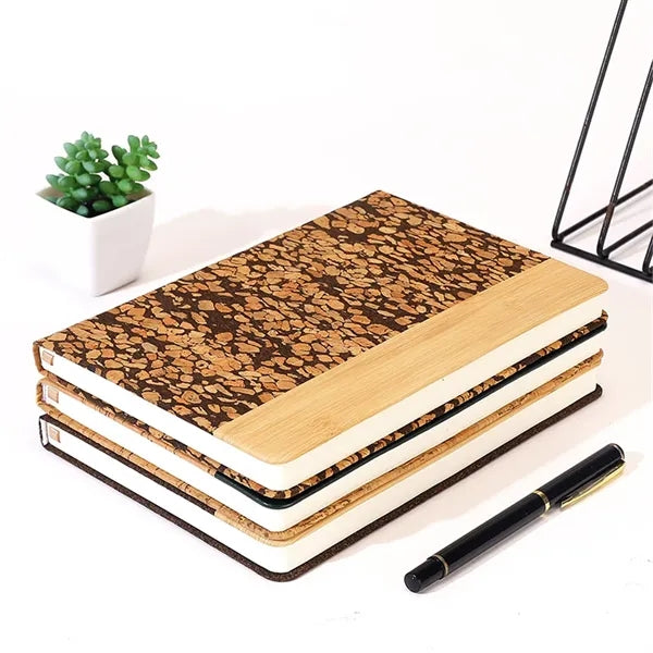 A5 notebook with eco-friendly coffee grounds bamboo leather