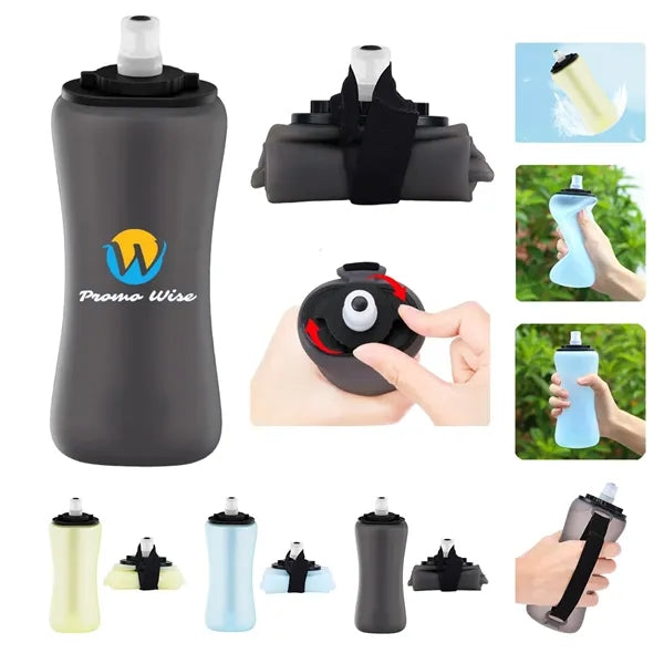 12-oz Collapsible Leak-Proof Running Bottle with Wrist Strap