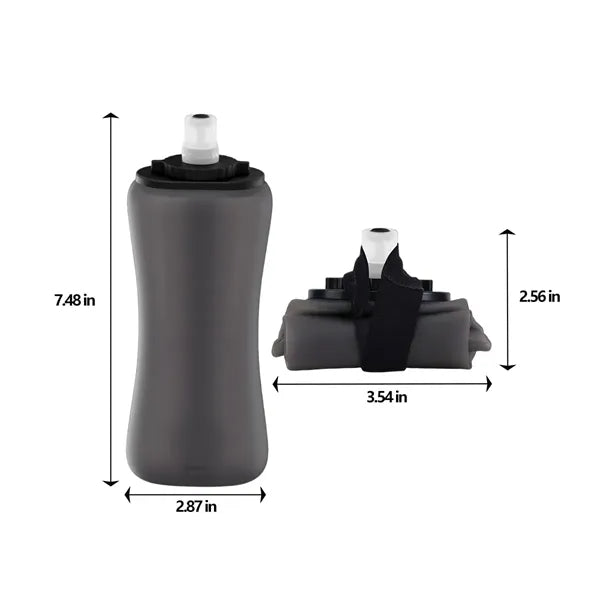 12-oz Collapsible Leak-Proof Running Bottle with Wrist Strap
