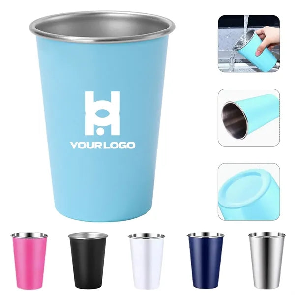 16 oz stainless steel pint cups stackable for travel camping