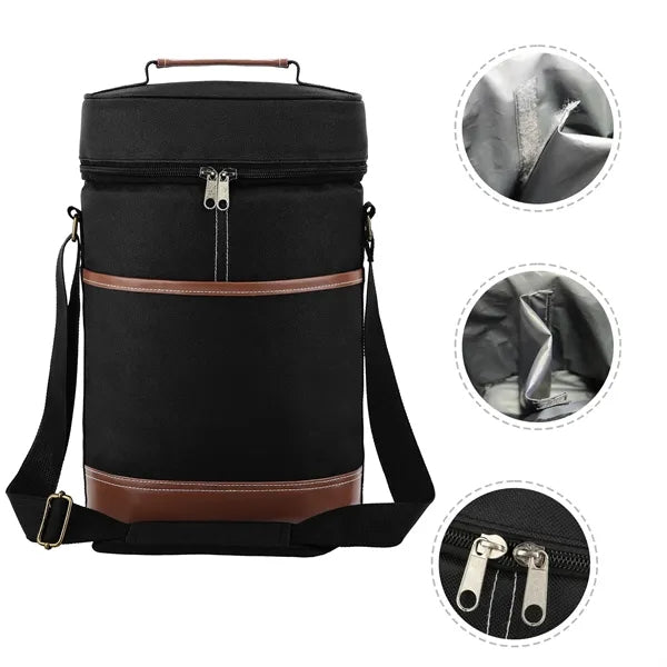 Double Bottle Insulated Wine Cooler Bag