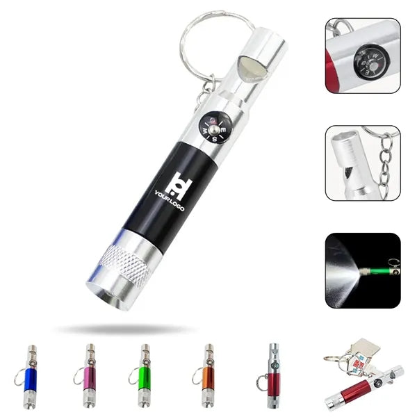3 in 1 survival tool whistle flashlight compass for outdoor