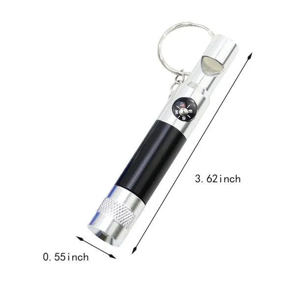 3 in 1 survival tool whistle flashlight compass for outdoor