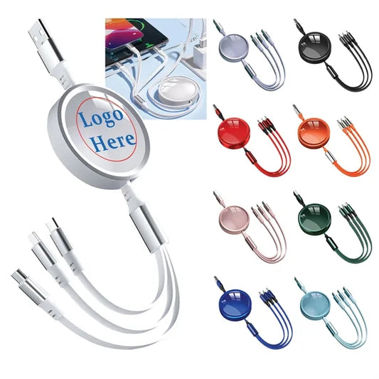 3.6ft Retractable 3-in-1 Charging Cable Roll
