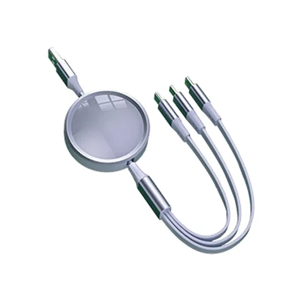 3.6ft Retractable 3-in-1 Charging Cable Roll