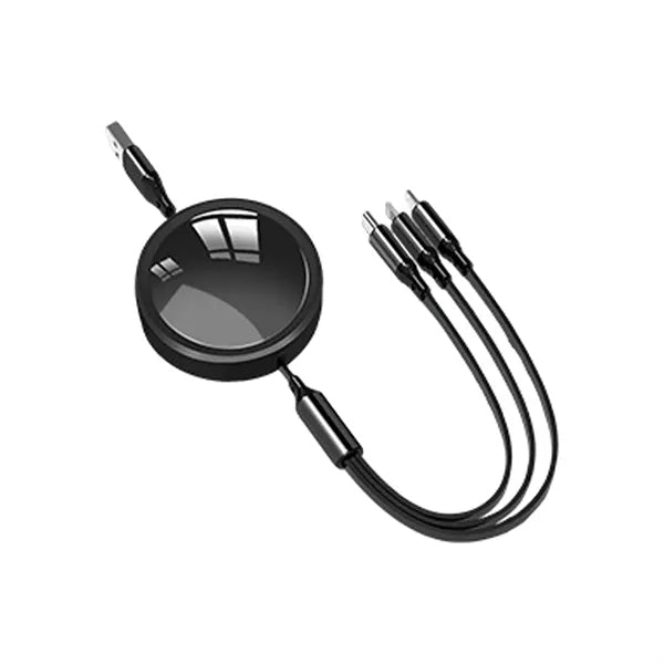 3.6ft Retractable 3-in-1 Charging Cable Roll