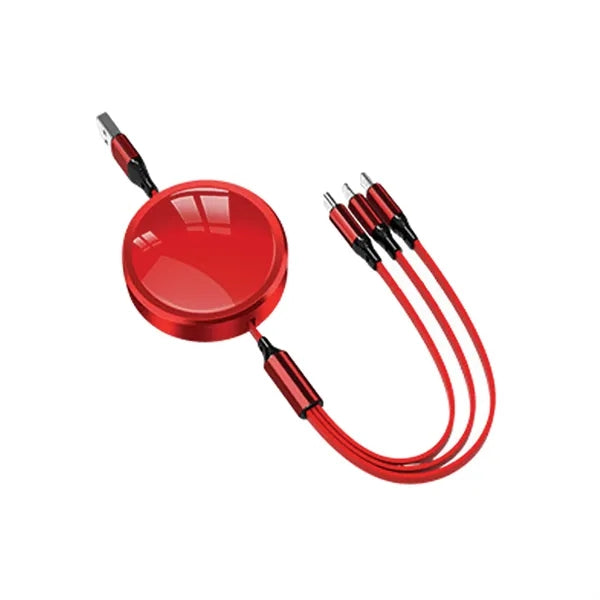 3.6ft Retractable 3-in-1 Charging Cable Roll