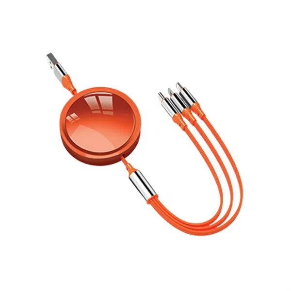 3.6ft Retractable 3-in-1 Charging Cable Roll